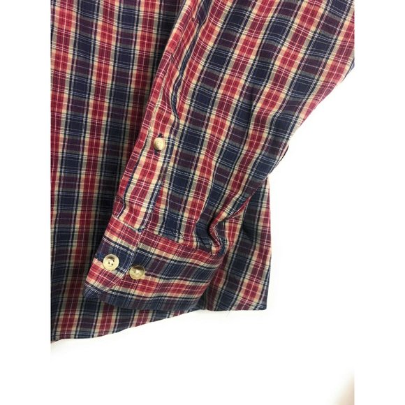 Trading Company Men's Long Sleeve XXL Red Blue Check Polyester Blend Casual A53 - Picture 3 of 5